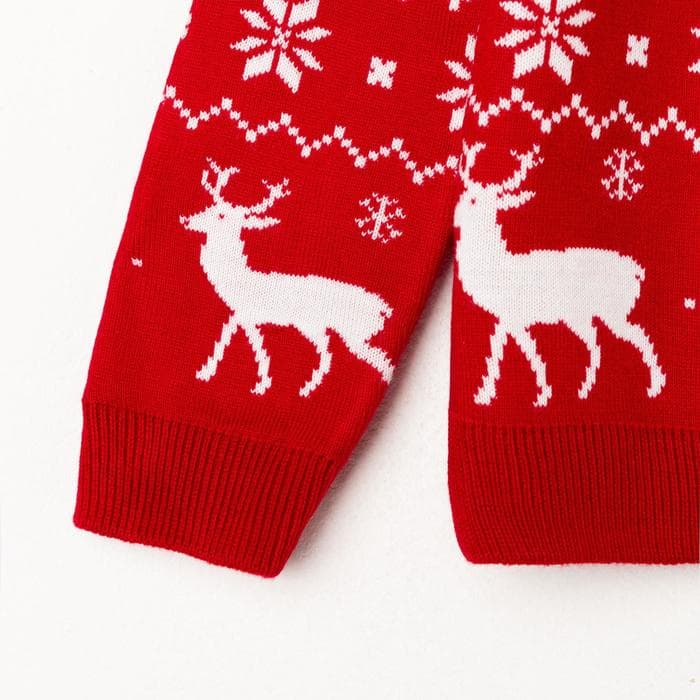 Джемпер детский новогодний вязаный KAFTAN: New Year, красный, размер 30 (98-104 см)