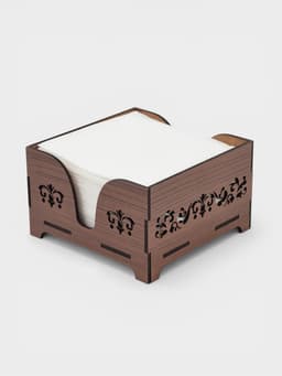Салфетница деревянная Доляна «Орех», 12.5×12.5 см, с салфетками, коричневая
