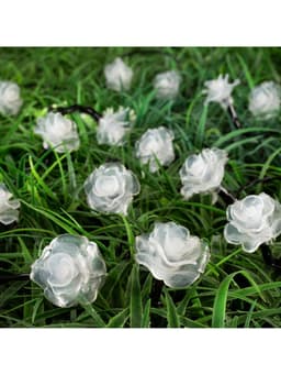 Гирлянда «Нить», 4.5 м, уличная, с насадками «Цветок», IP44, 30 LED, 2 режима, солнечная батарея, тёмная нить, свечение синее/фиолетовое/розовое