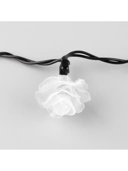 Гирлянда «Нить», 4.5 м, уличная, с насадками «Цветок», IP44, 30 LED, 2 режима, солнечная батарея, тёмная нить, свечение синее/фиолетовое/розовое