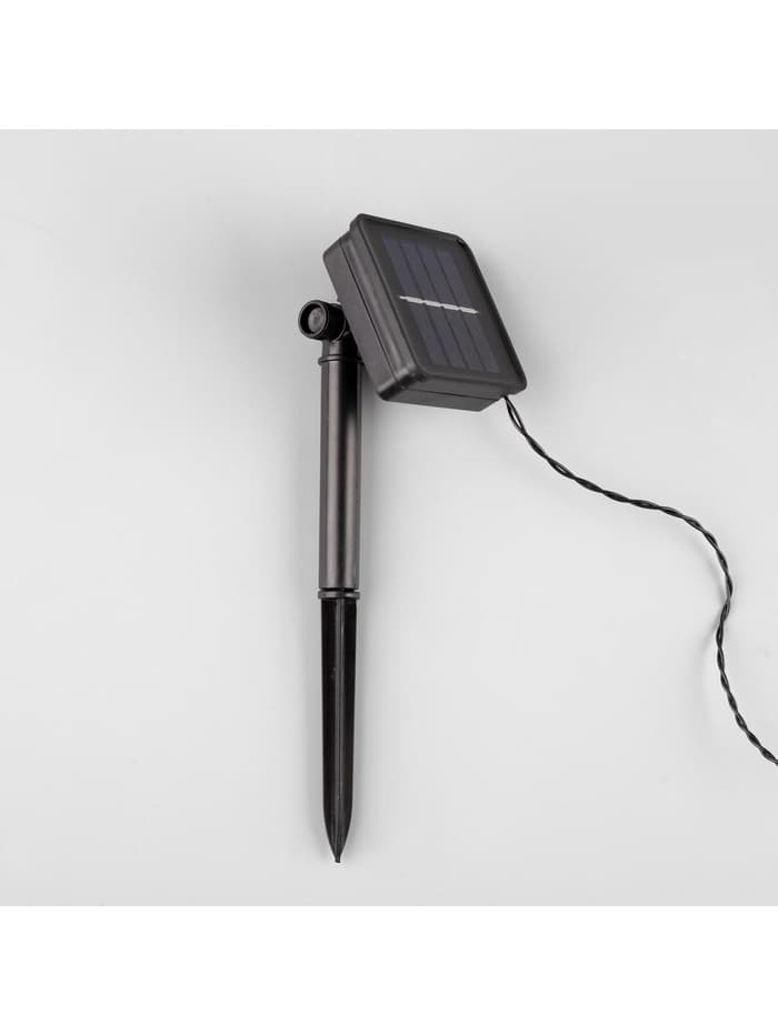 Гирлянда «Нить», 4.5 м, уличная, с насадками «Цветок», IP44, 30 LED, 2 режима, солнечная батарея, тёмная нить, свечение синее/фиолетовое/розовое