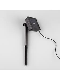 Гирлянда «Нить», 4.5 м, уличная, с насадками «Роза», IP44, 30 LED, 2 режима, солнечная батарея, тёмная нить, свечение красное