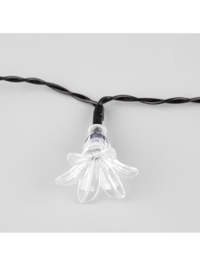 Гирлянда «Нить», 4.5 м, уличная, с насадками «Цветок», IP44, 30 LED, 2 режима, солнечная батарея, тёмная нить, свечение жёлтое/аквамарин