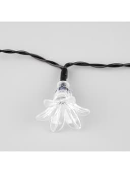 Гирлянда «Нить», 4.5 м, уличная, с насадками «Цветок», IP44, 30 LED, 2 режима, солнечная батарея, тёмная нить, свечение жёлтое/аквамарин