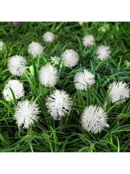 Гирлянда «Нить», 4.5 м, уличная, с насадками «Ёжики», IP44, 30 LED, 2 режима, солнечная батарея, тёмная нить, свечение синие/фиолетовое/розовое