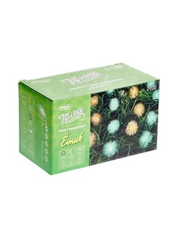 Гирлянда «Нить», 4.5 м, уличная, с насадками «Ёжики», IP44, 30 LED, 2 режима, солнечная батарея, тёмная нить, свечение жёлтое/аквамарин