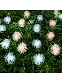 Гирлянда «Нить», 4.5 м, уличная, с насадками «Ёжики», IP44, 30 LED, 2 режима, солнечная батарея, тёмная нить, свечение жёлтое/аквамарин