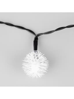 Гирлянда «Нить», 4.5 м, уличная, с насадками «Ёжики», IP44, 30 LED, 2 режима, солнечная батарея, тёмная нить, свечение жёлтое/аквамарин