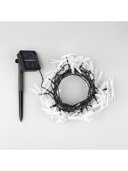 Гирлянда «Нить», 4.5 м, уличная, с насадками «Стрекоза», IP44, 30 LED, 2 режима, солнечная батарея, тёмная нить, свечение зелёное/аквамарин/жёлтое