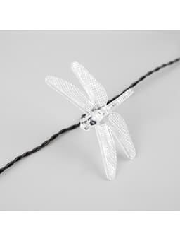 Гирлянда «Нить», 4.5 м, уличная, с насадками «Стрекоза», IP44, 30 LED, 2 режима, солнечная батарея, тёмная нить, свечение белое