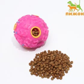 Квакающий мяч для собак, жёсткий, 7.5 см, розовый