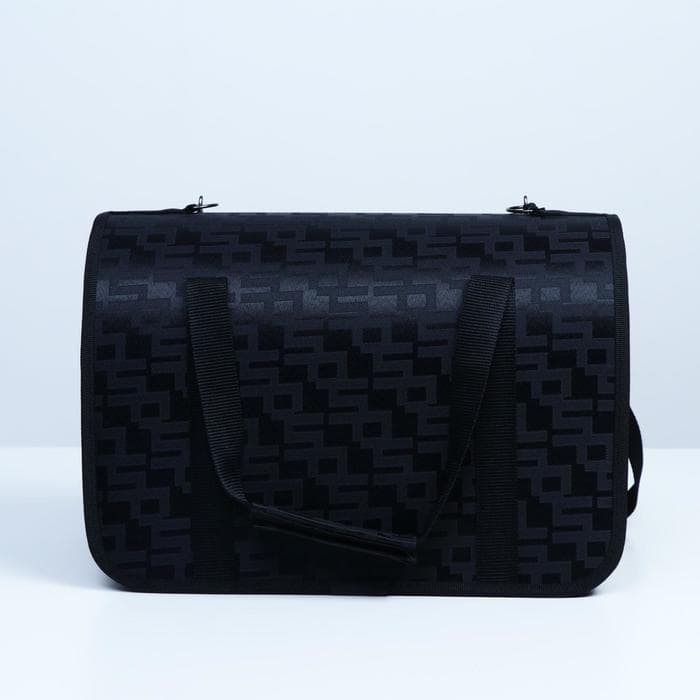 Сумка - переноска для животных «Люкс», 40×25×26 см, ПВХ, жаккард, чёрная