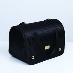 Сумка - переноска для животных «Люкс», 40×25×26 см, ПВХ, жаккард, чёрная