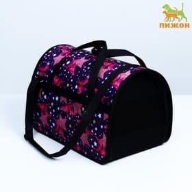 Сумка - переноска для животных с принтом, 40×25×26, цвет МИКС