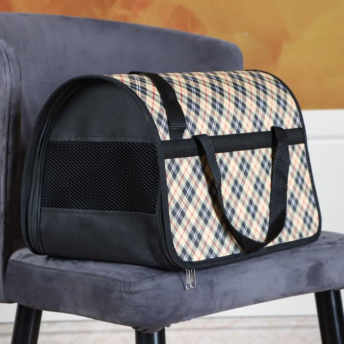 Сумка - переноска для животных с принтом, 40×25×26, цвет МИКС