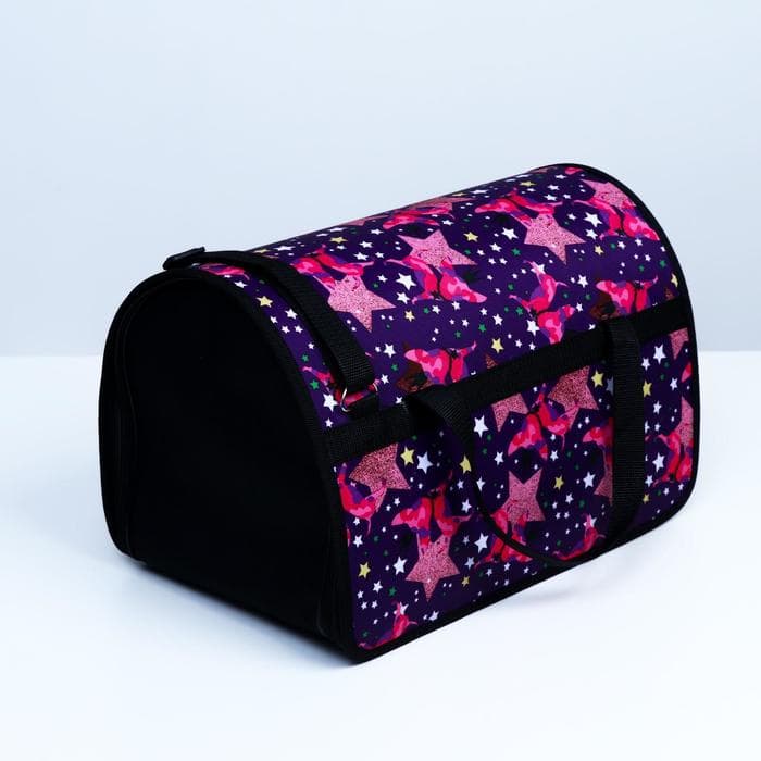 Сумка - переноска для животных с принтом, 40×25×26, цвет МИКС