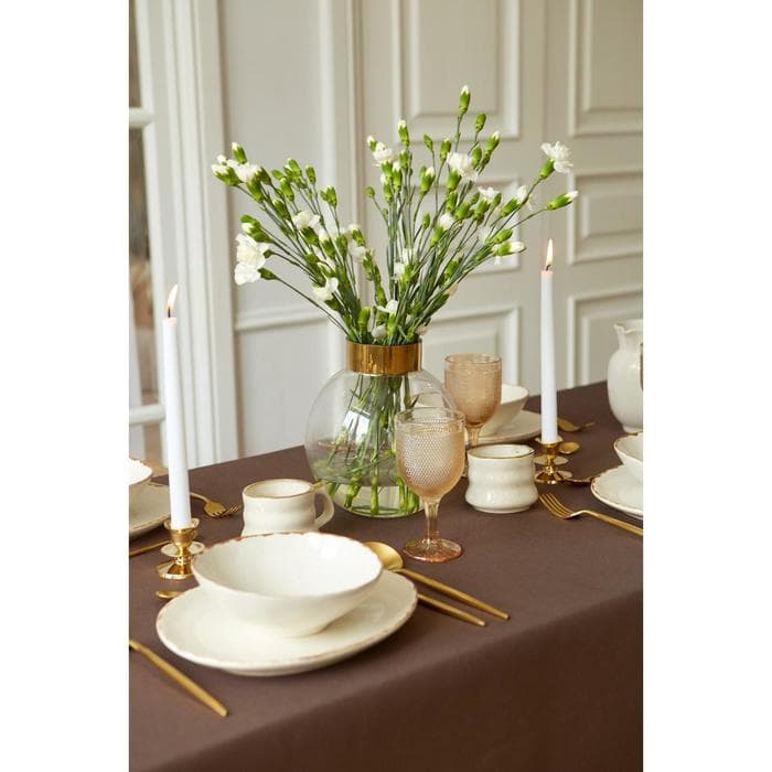 Скатерть Этель Elegance, 150×220 ±3 см, цвет кофейный, пл. 192 г/м², хл с ВГМО