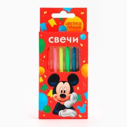 Свечи для торта 6 штук, с цветным пламенем, Микки Маус