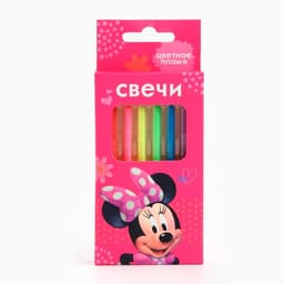 Свечи для торта 6 штук, с цветным пламенем, Минни Маус