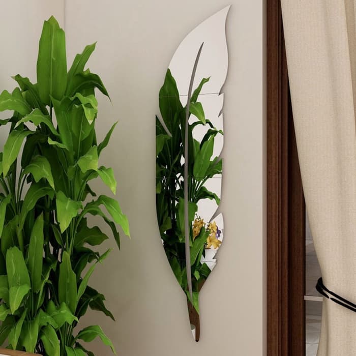 Зеркало настенное «Пёрышко», на клеевой основе, 6 деталей, 73×18 см