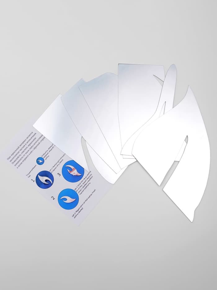 Зеркало настенное «Пёрышко», на клеевой основе, 6 деталей, 73×18 см