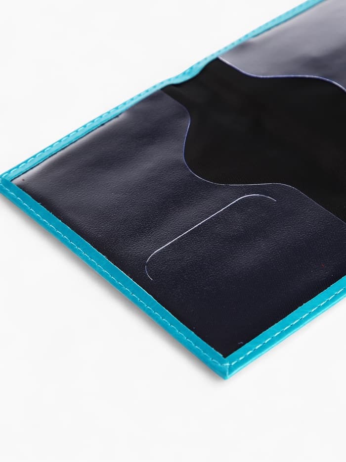 Обложка для паспорта, искусственная кожа, герб 3D, 9.5×0.3×13.5 см, бирюзовая