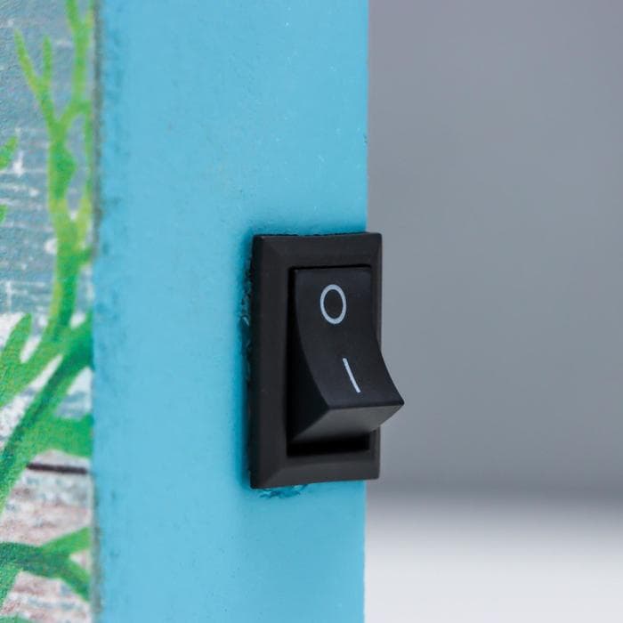 Световая картина настенная RISALUX «Черепашка», панно, LED-ночник, от батареек 3×АА, 3×30×30 см