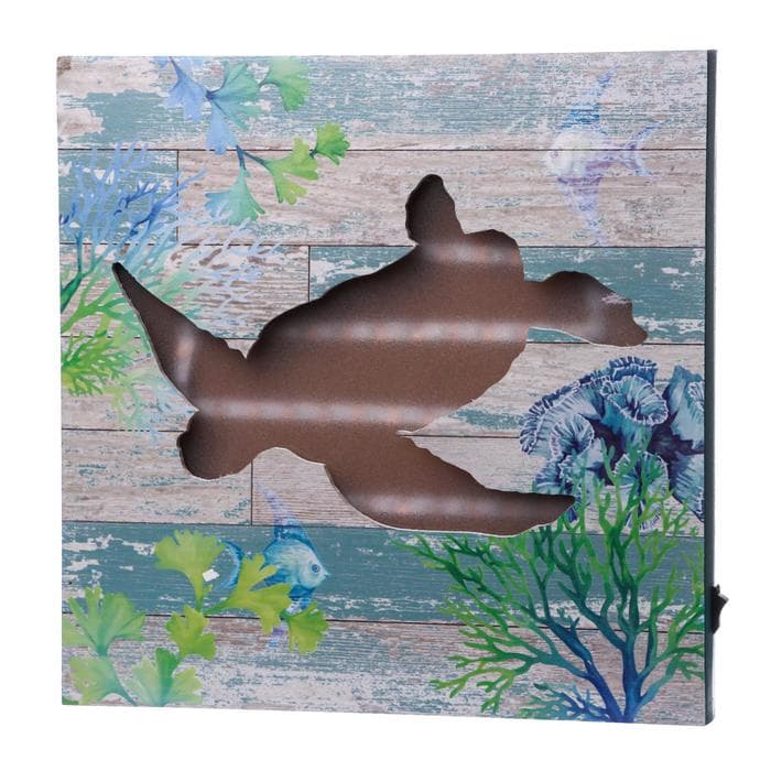 Световая картина настенная RISALUX «Черепашка», панно, LED-ночник, от батареек 3×АА, 3×30×30 см