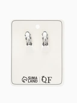 Клипсы «Грейс», диагональ бусин, белая в чернёном серебре