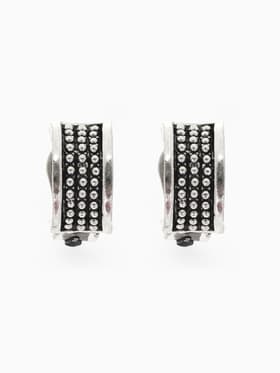 Клипсы для ушей QF «Грейс», шарики, цвет чернёное серебро