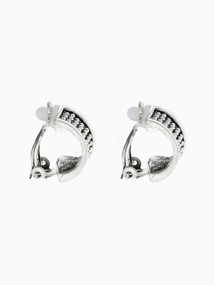 Клипсы для ушей QF «Грейс», шарики, цвет чернёное серебро