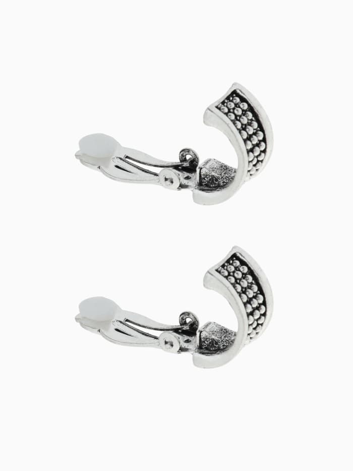 Клипсы для ушей QF «Грейс», шарики, цвет чернёное серебро