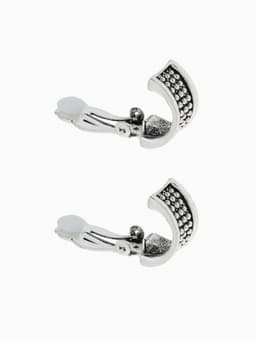 Клипсы для ушей QF «Грейс», шарики, цвет чернёное серебро