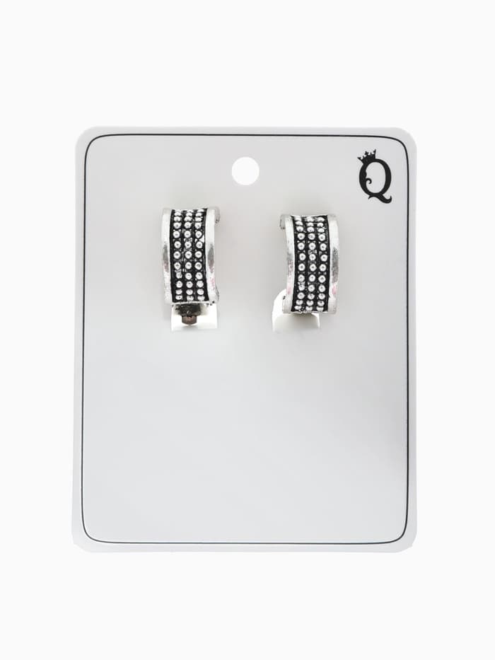 Клипсы для ушей QF «Грейс», шарики, цвет чернёное серебро