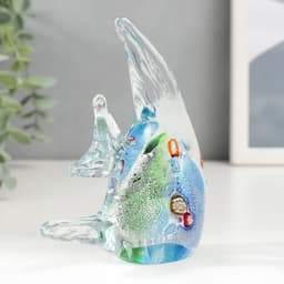 Фигурка стекло «Рыбка многоцветная», под муранское, 3×11×10 см, МИКС