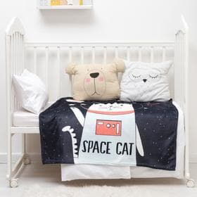Плед «Крошка Я» Space cat, 100×100 см, корал-флис 160 г/м²