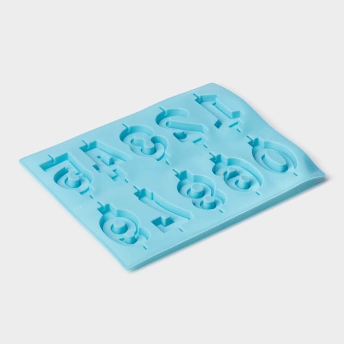 Форма для шоколада Доляна «Цифры», силикон, 26×21 см, 10 ячеек (7×4 см), МИКС