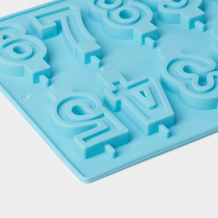 Форма для шоколада Доляна «Цифры», силикон, 26×21 см, 10 ячеек (7×4 см), МИКС