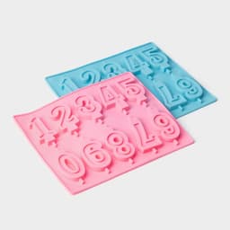 Форма для шоколада Доляна «Цифры», силикон, 26×21 см, 10 ячеек (7×4 см), МИКС