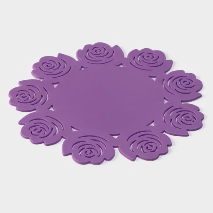 Подставка под горячее «Летний домик», d=19 см, фиолетовая