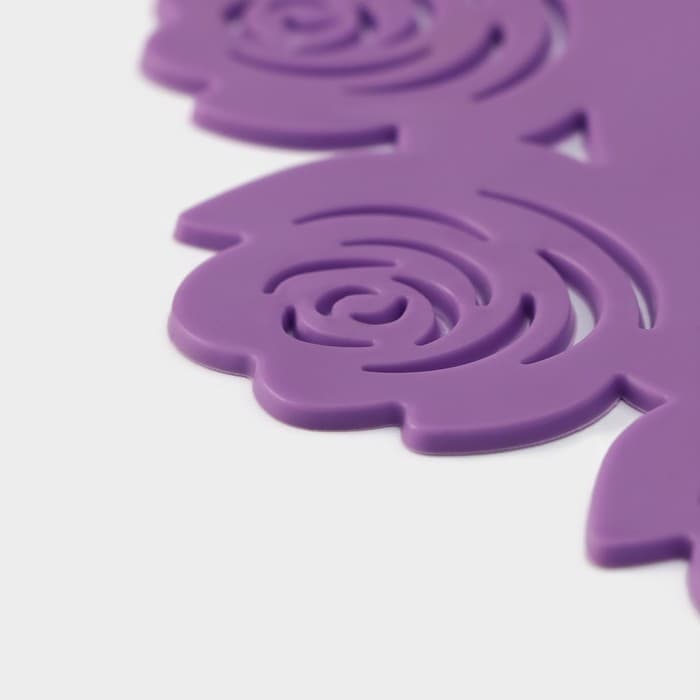 Подставка под горячее «Летний домик», d=19 см, фиолетовая