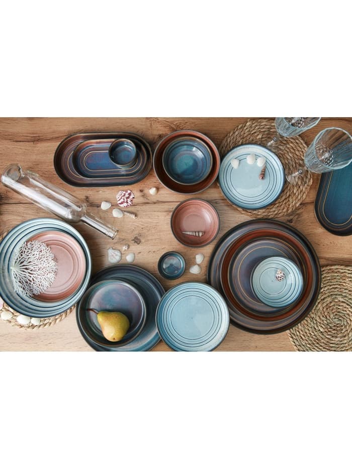 Салатник Magistro Garland, 500 мл, d=16 см, фарфор, синий, коричневый