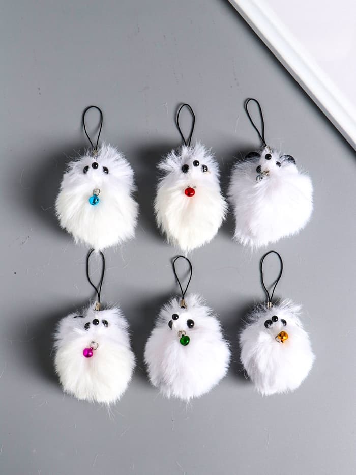 Брелок для ключей на подвеске «Пушистик. Чёрные ушки и ножки с бубенчиком»