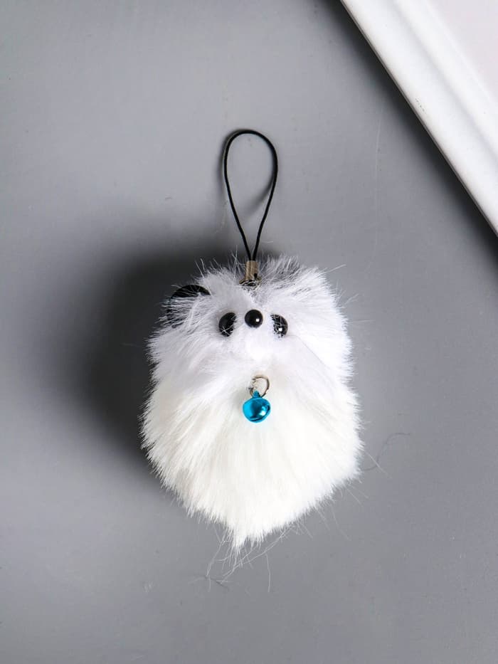 Брелок для ключей на подвеске «Пушистик. Чёрные ушки и ножки с бубенчиком»