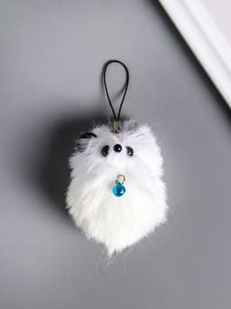 Брелок для ключей на подвеске «Пушистик. Чёрные ушки и ножки с бубенчиком»