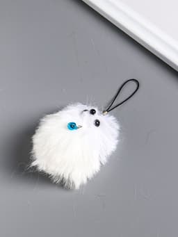 Брелок для ключей на подвеске «Пушистик. Чёрные ушки и ножки с бубенчиком»