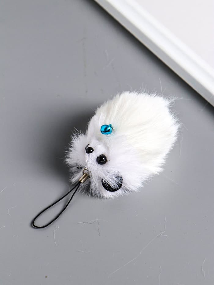 Брелок для ключей на подвеске «Пушистик. Чёрные ушки и ножки с бубенчиком»