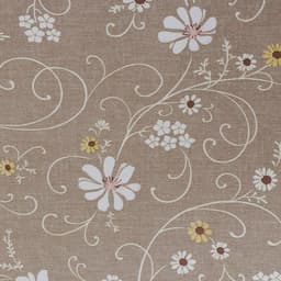 Клеёнка на стол «Ромашковое поле», на тканевой основе, ширина 137 см, рулон 20 метров, толщина 0.25 мм, коричневая