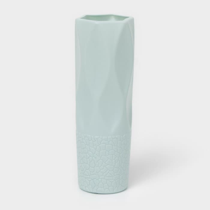 Ваза для цветов, пластик, 7×7×20.8 см, зелёная