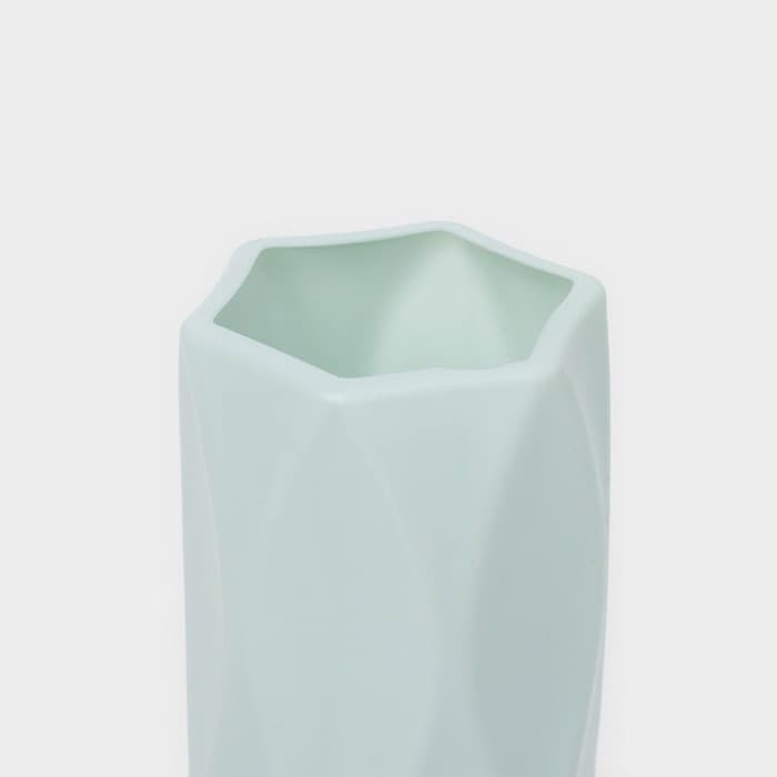 Ваза для цветов, пластик, 7×7×20.8 см, зелёная